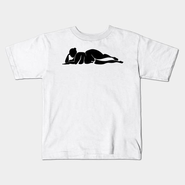 woman silhouette Kids T-Shirt by Leticia Diab